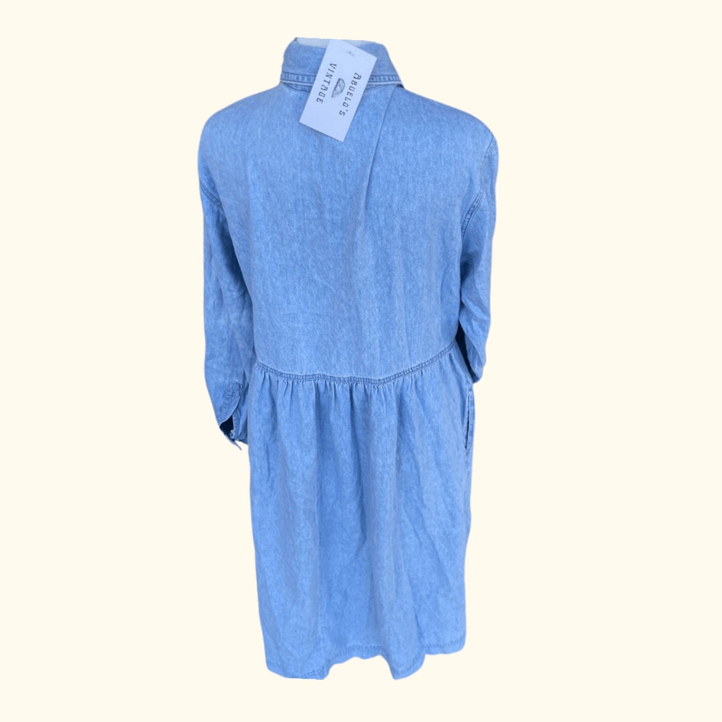 Vintage Fads Denim Shirt Dress – 90s Light Academia Workwear