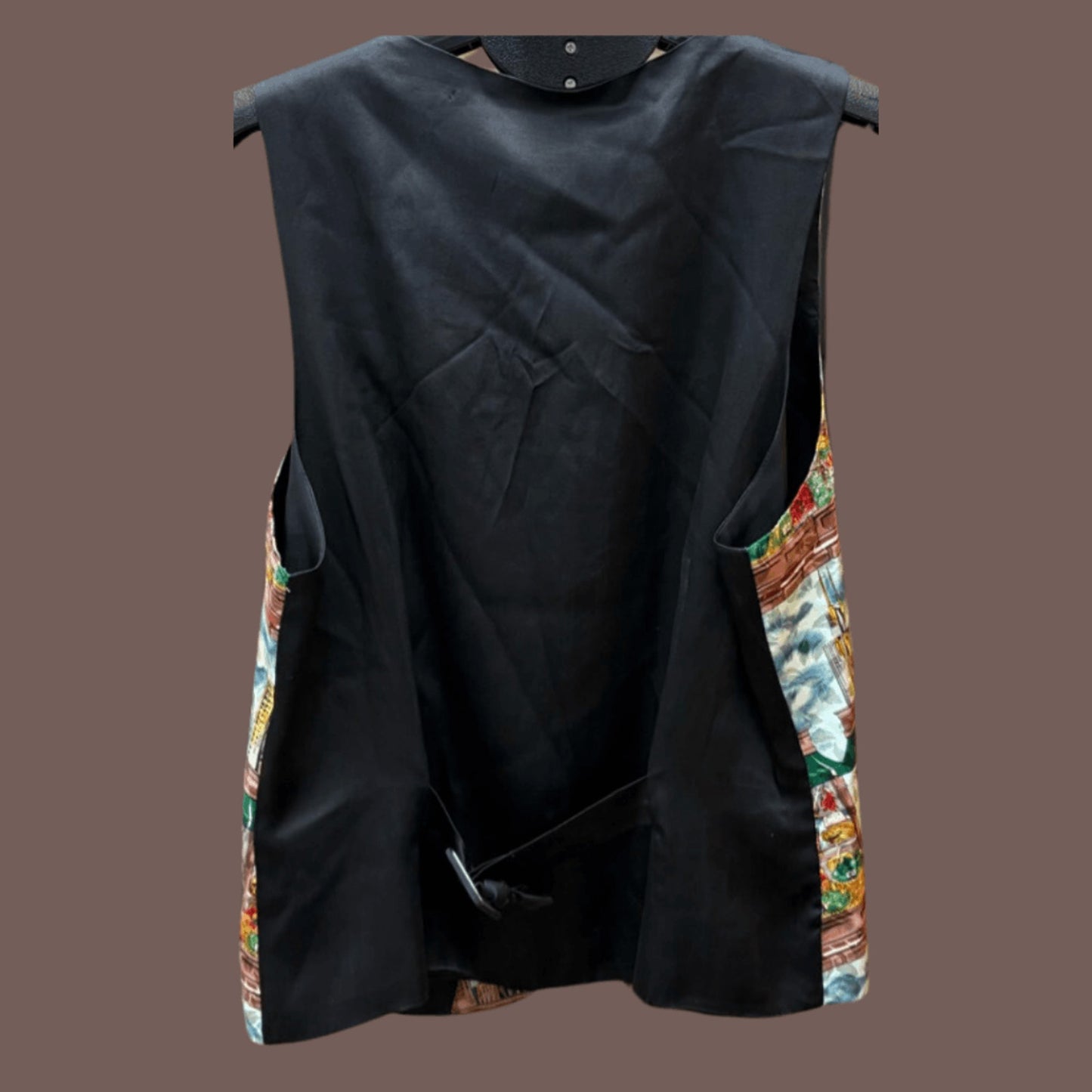 Vintage Nicole Miller Silk Vest – 90s Cityscape Statement