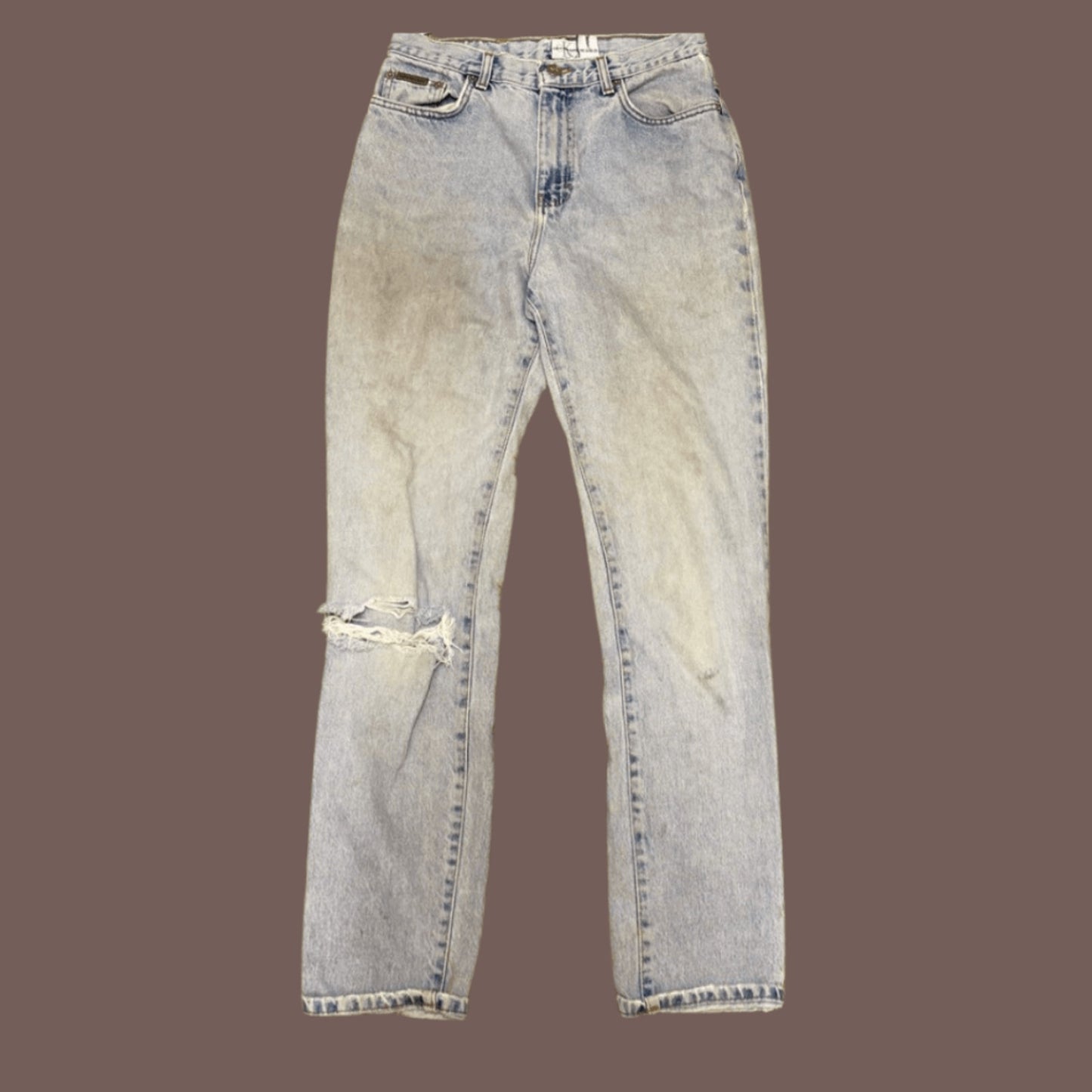 Vintage Calvin Klein Light Wash Straight Jeans – 90s Grunge