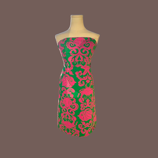 Vintage Lilly Pulitzer Strapless Mini Dress – Resort Tropical Glam