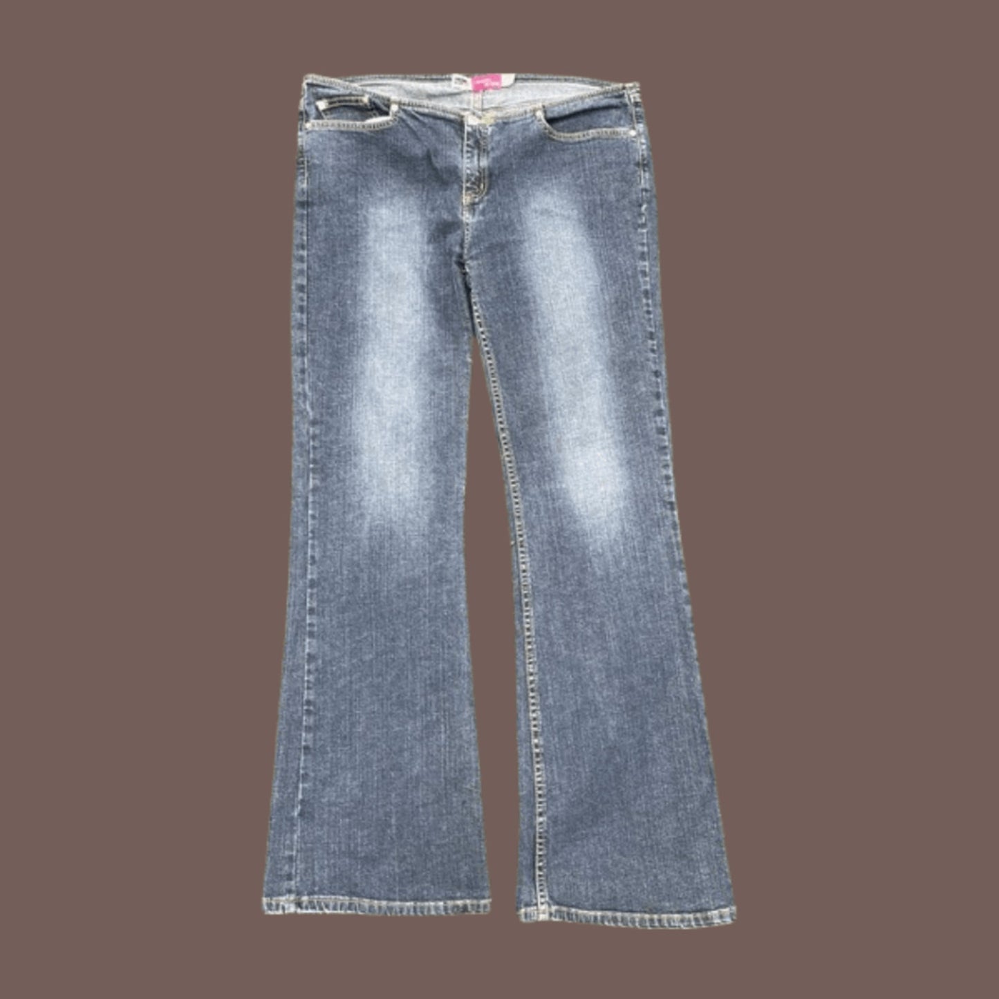 Vintage Anchor Blue Wide-Leg Jeans – Y2K No Waist Denim