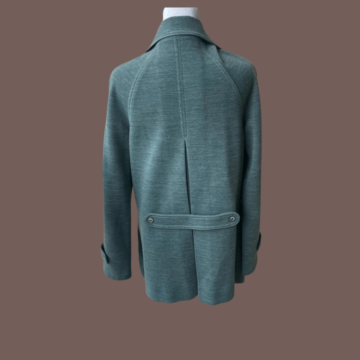 Vintage Butte Knit Button Front Trench Coat – 70s Tailored Minimalism