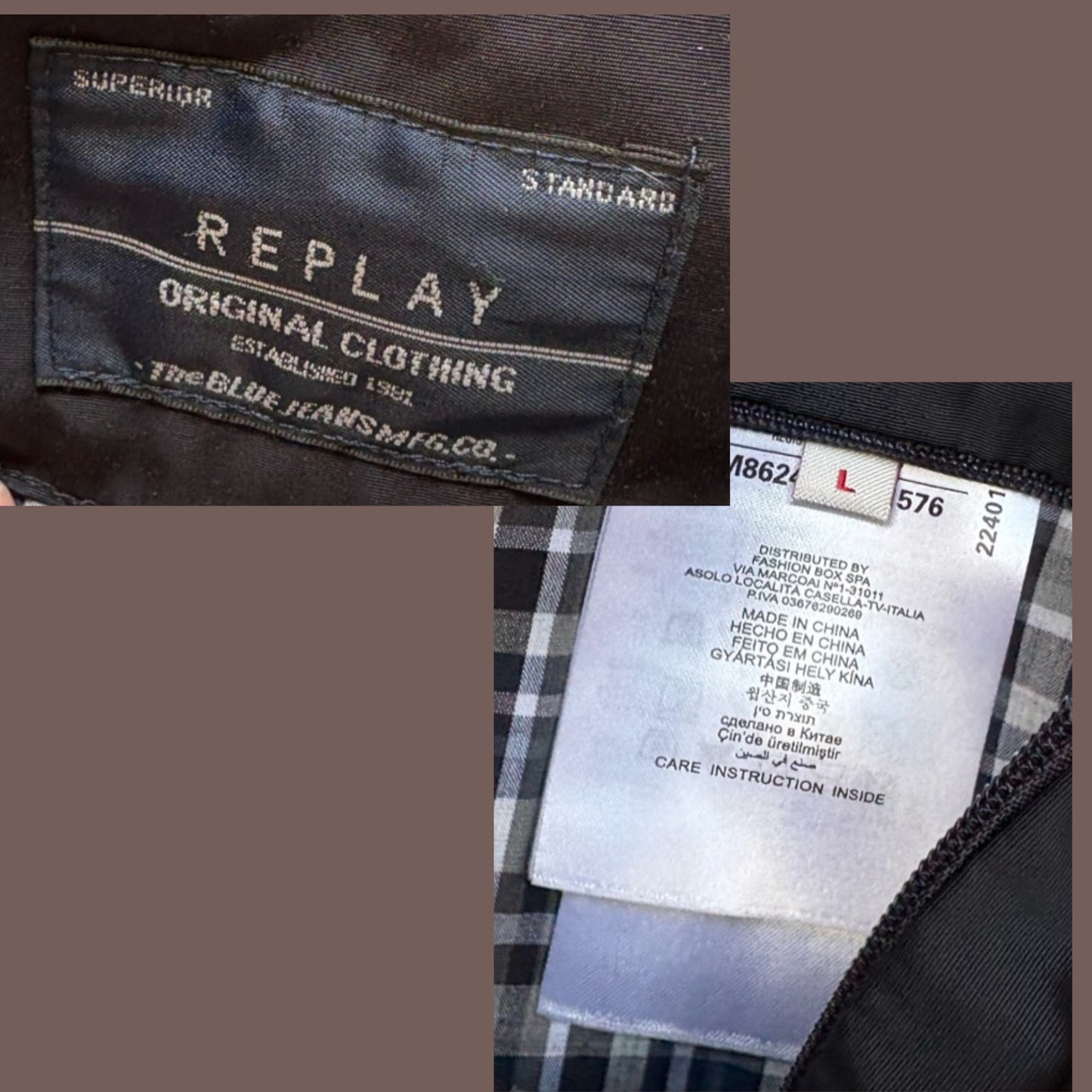 Vintage Replay Faded Harrington Jacket – 2000s Britpop Style