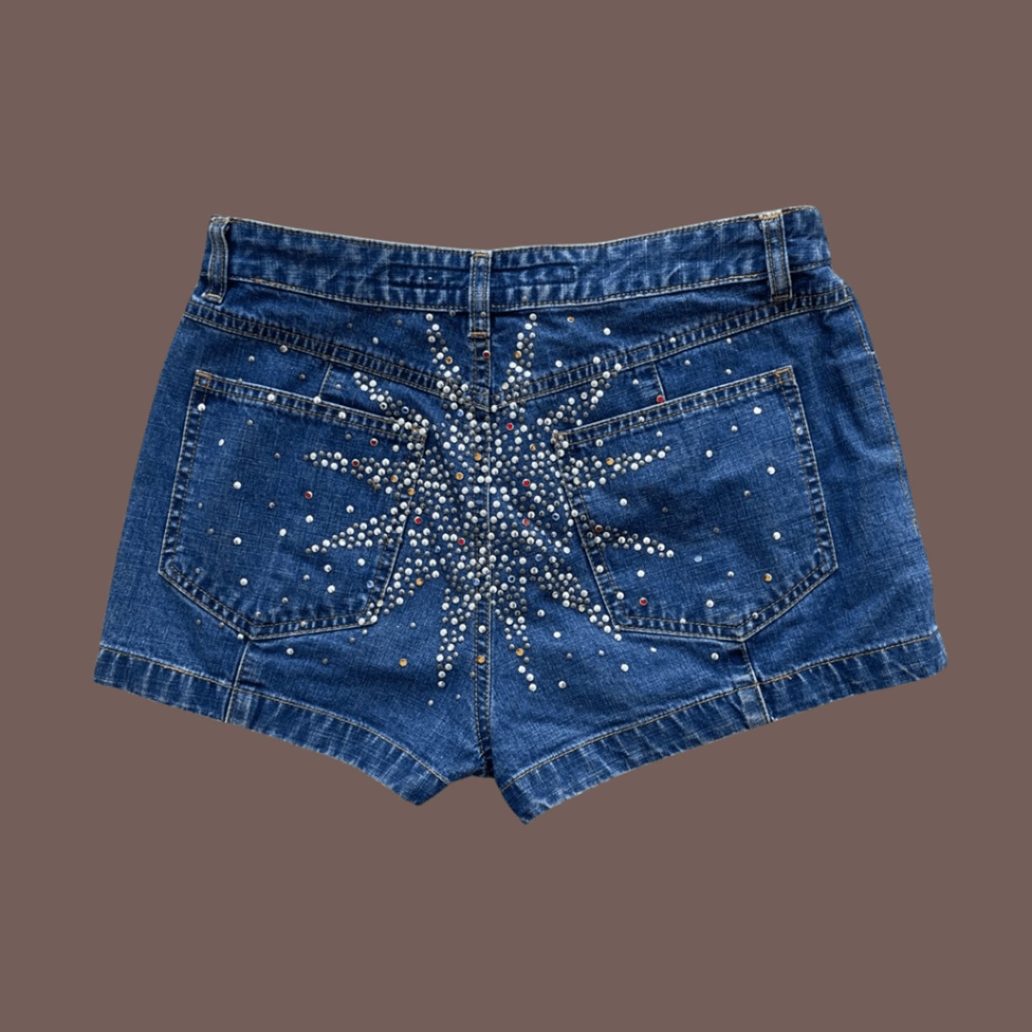 Vintage ESCADA Sport Rhinestone Denim Shorts – Y2K Festival Luxe