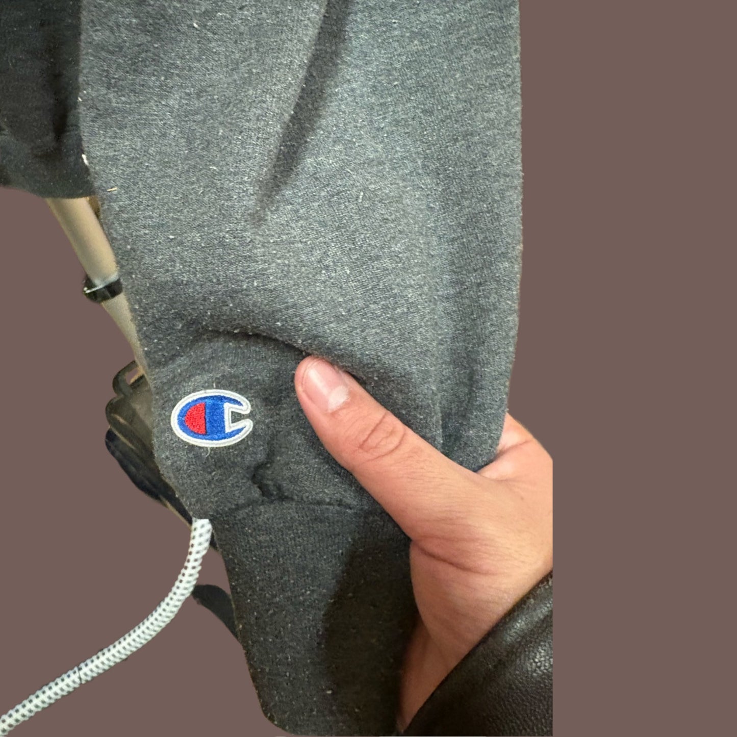 Vintage Champion Washington State Men’s Charcoal Collegiate Hoodie Size L