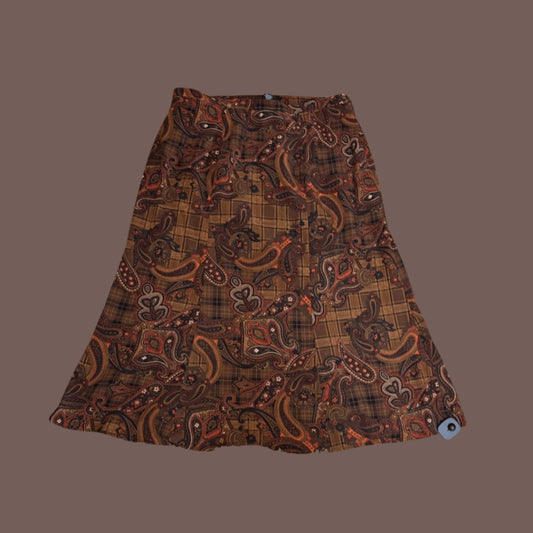 Vintage Elementz Paisley A-Line Midi Skirt – 70s Fall Boho