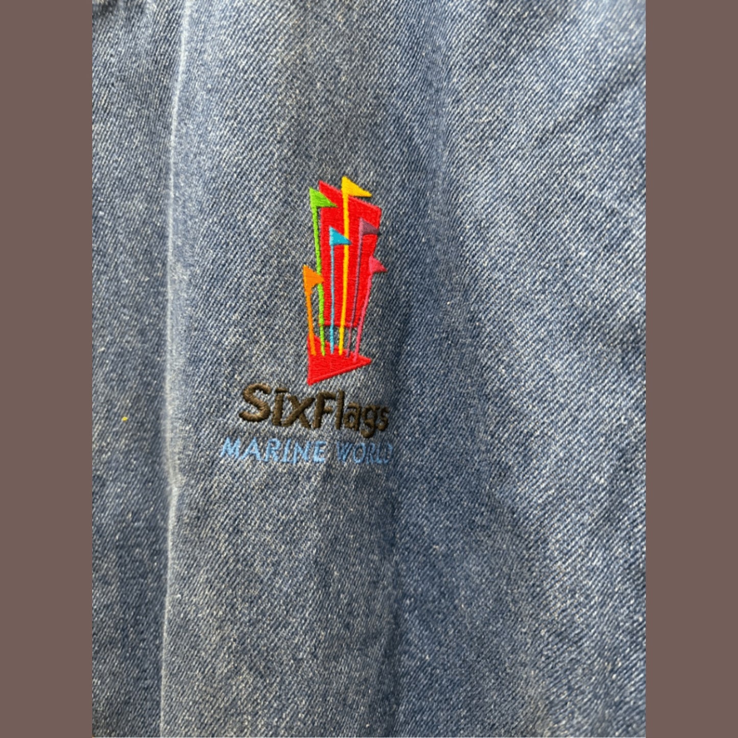 Vintage Six Flags Marine World Varsity Jacket – 90s Dolphin Denim