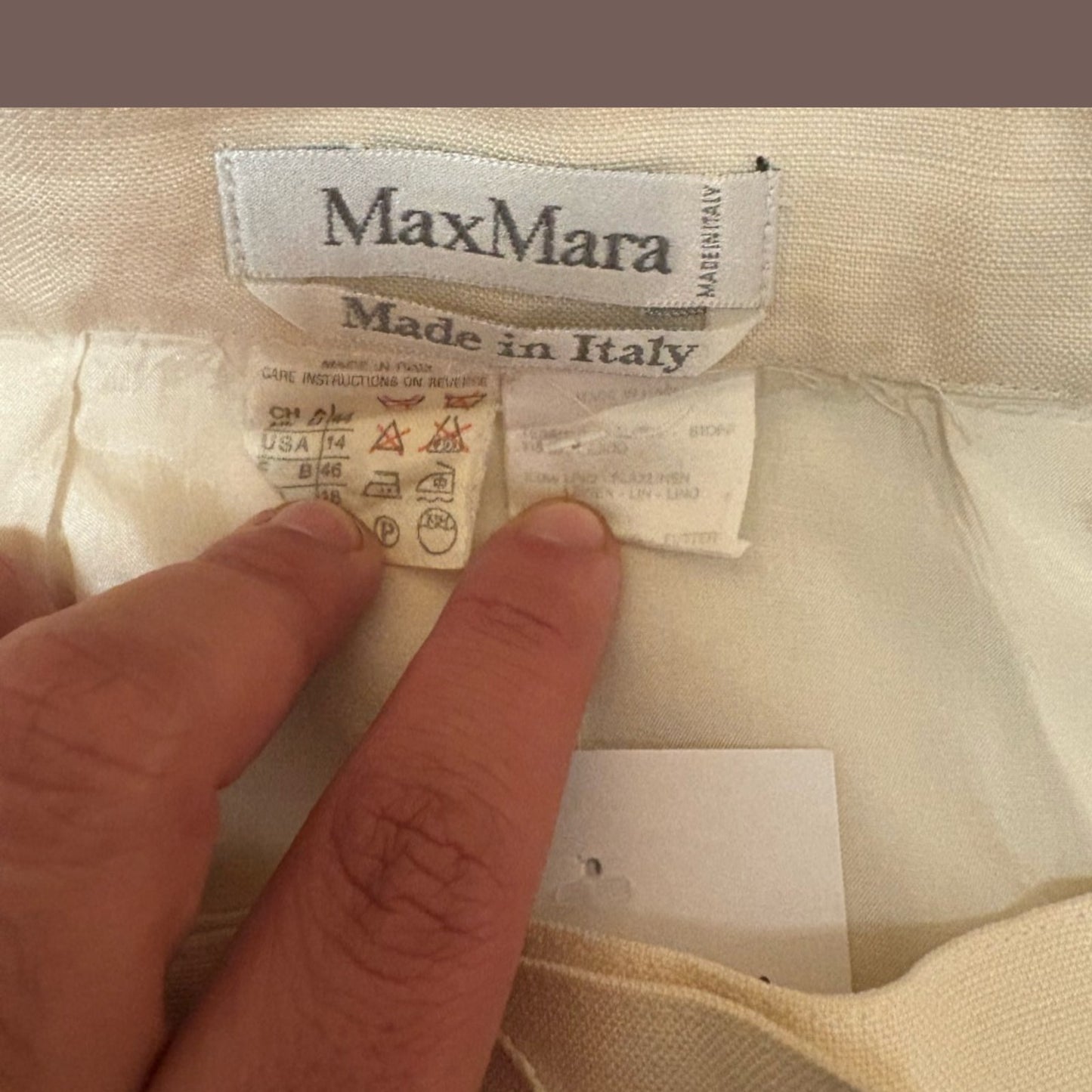 Vintage MaxMara Linen Pencil Skirt – Italian Minimalist Classic