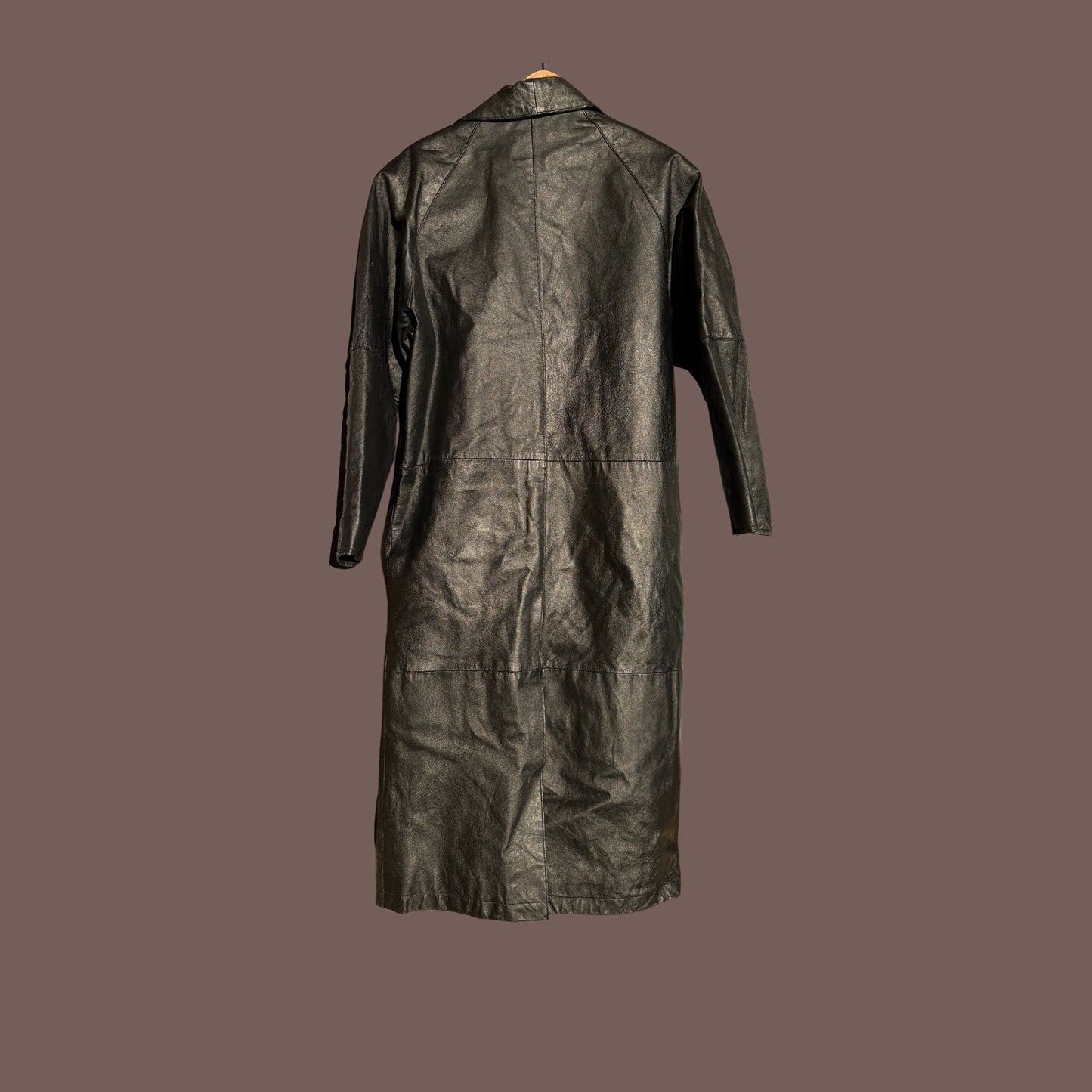 Vintage G III Leather Trench Coat – 90s Minimalist Grunge