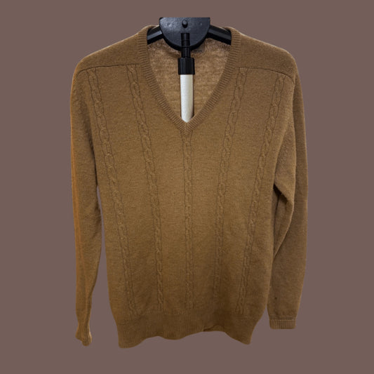 Vintage B. Altman Cable Knit V-Neck Sweater – Brown Grandpacore
