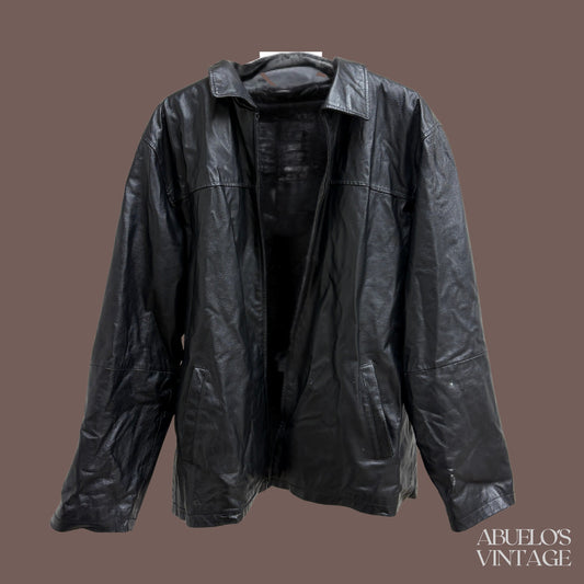 Vintage Catalani Leather Jacket – 90s Minimalist Moto