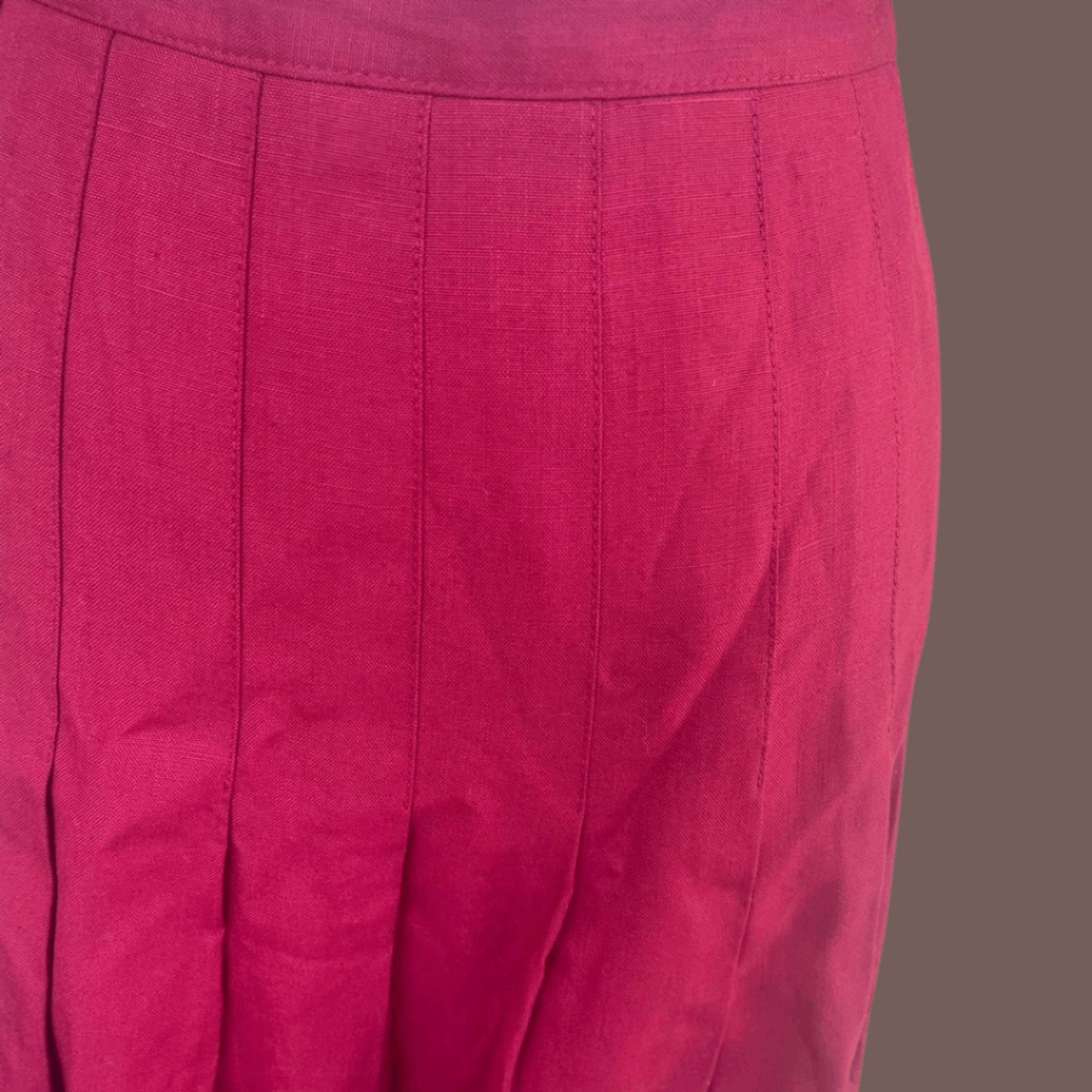 Vintage Red Pleated A-Line Skirt – 90s Dark Academia Classic