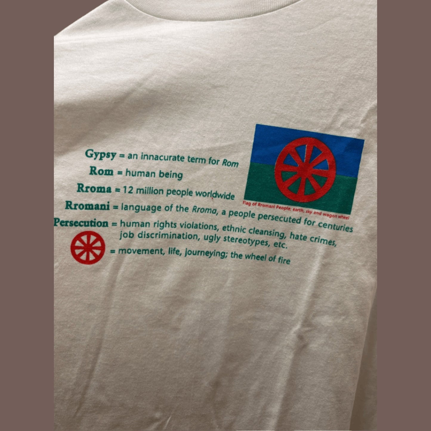 Vintage 90s Hanes Heavyweight Graphic Tee – Romani Rights Awareness