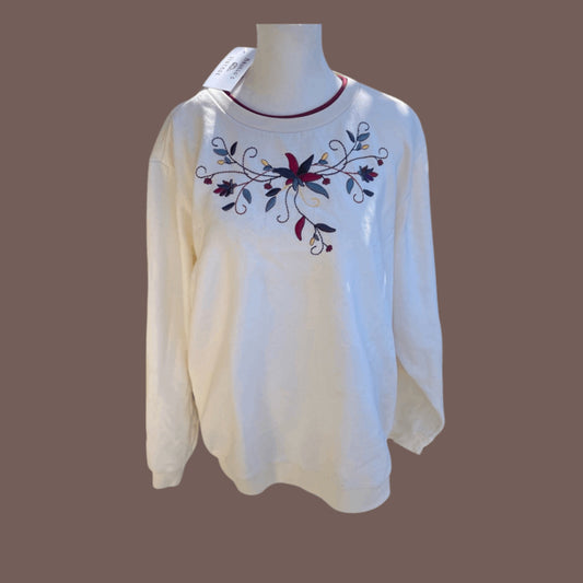 Vintage Blair Embroidered Pullover Sweater – 90s Cottagecore Classic