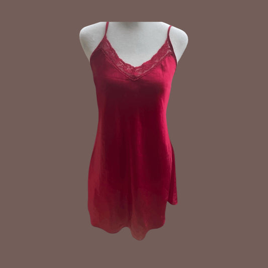 Vintage Gilligan & O’Malley Lace Slip Dress – Red Romantic Layer