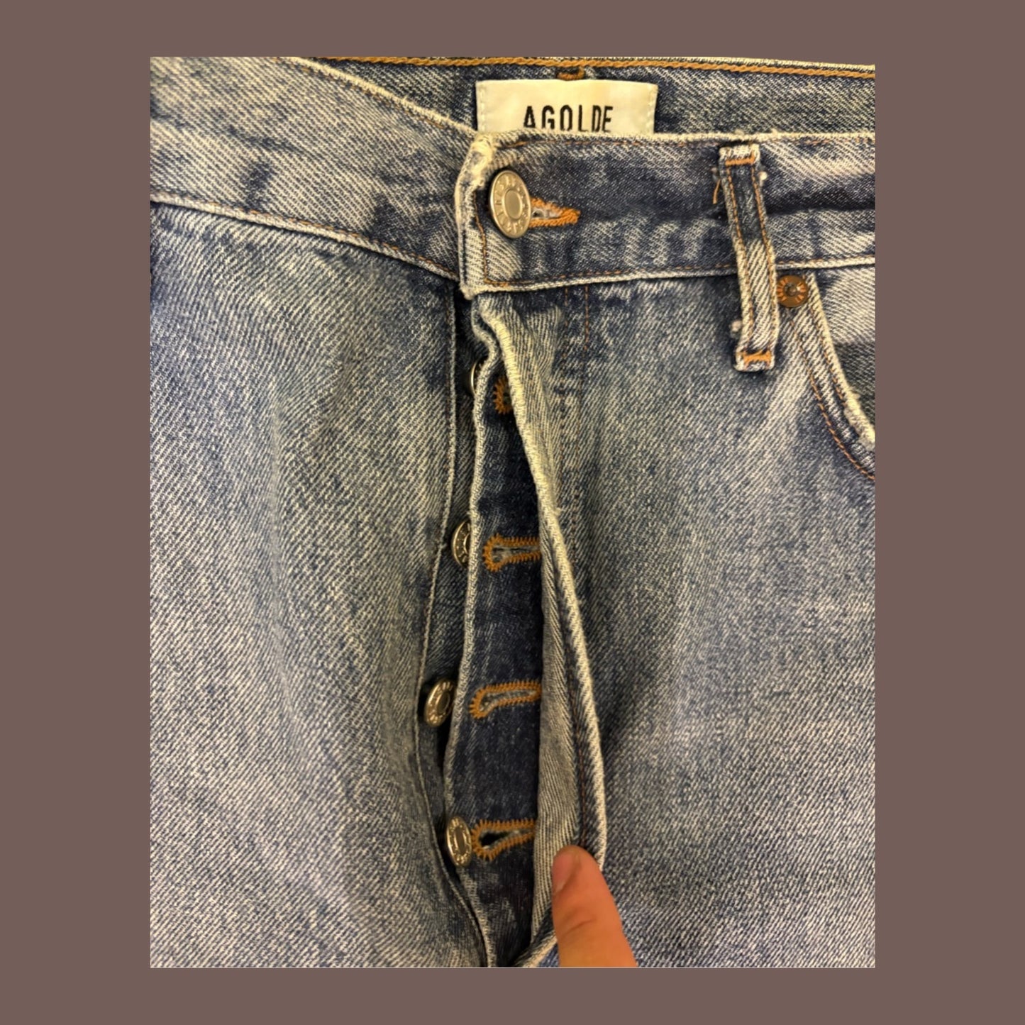 Vintage Agolde 90s Distressed Denim Jeans – Organic Cotton Straight Fit